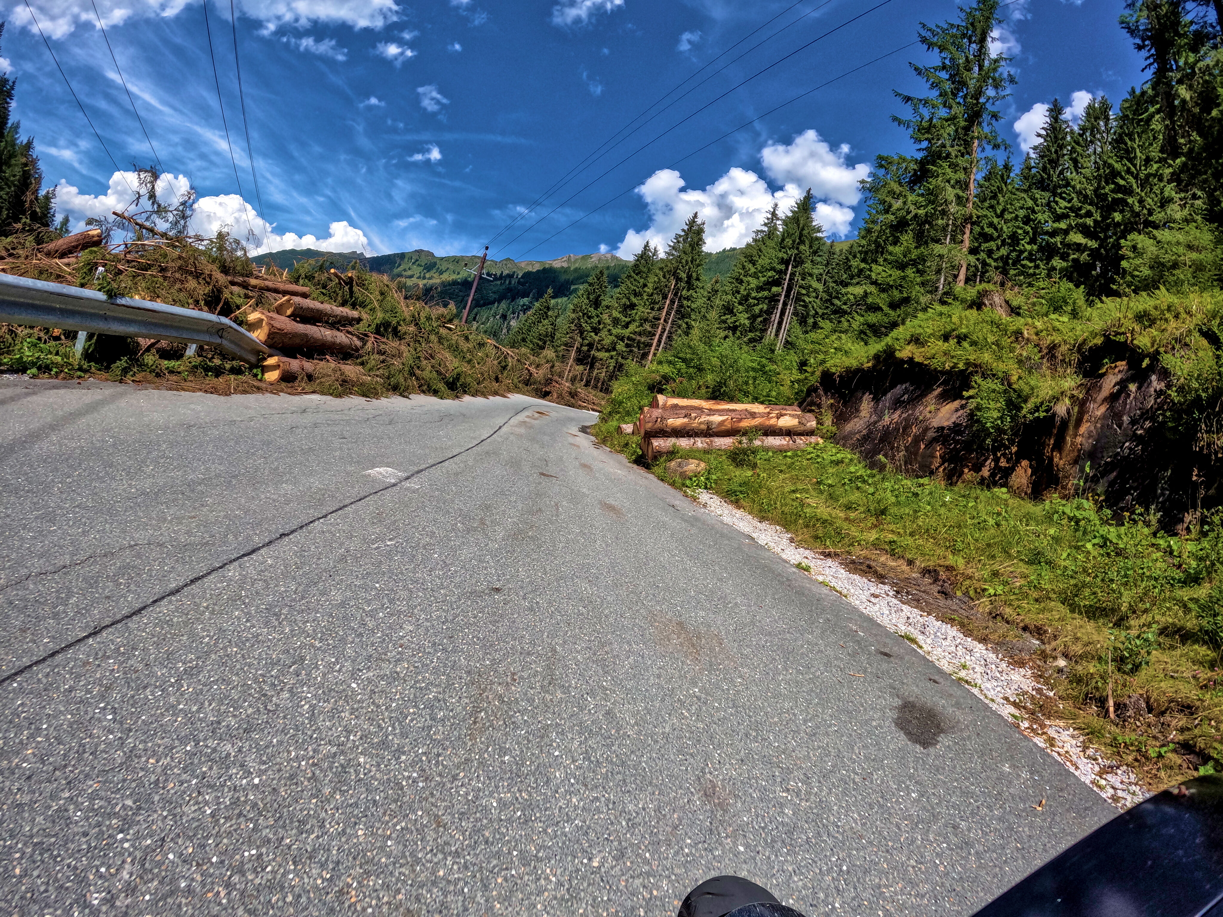 … Mikado-Holz vom letzten Unwetter.