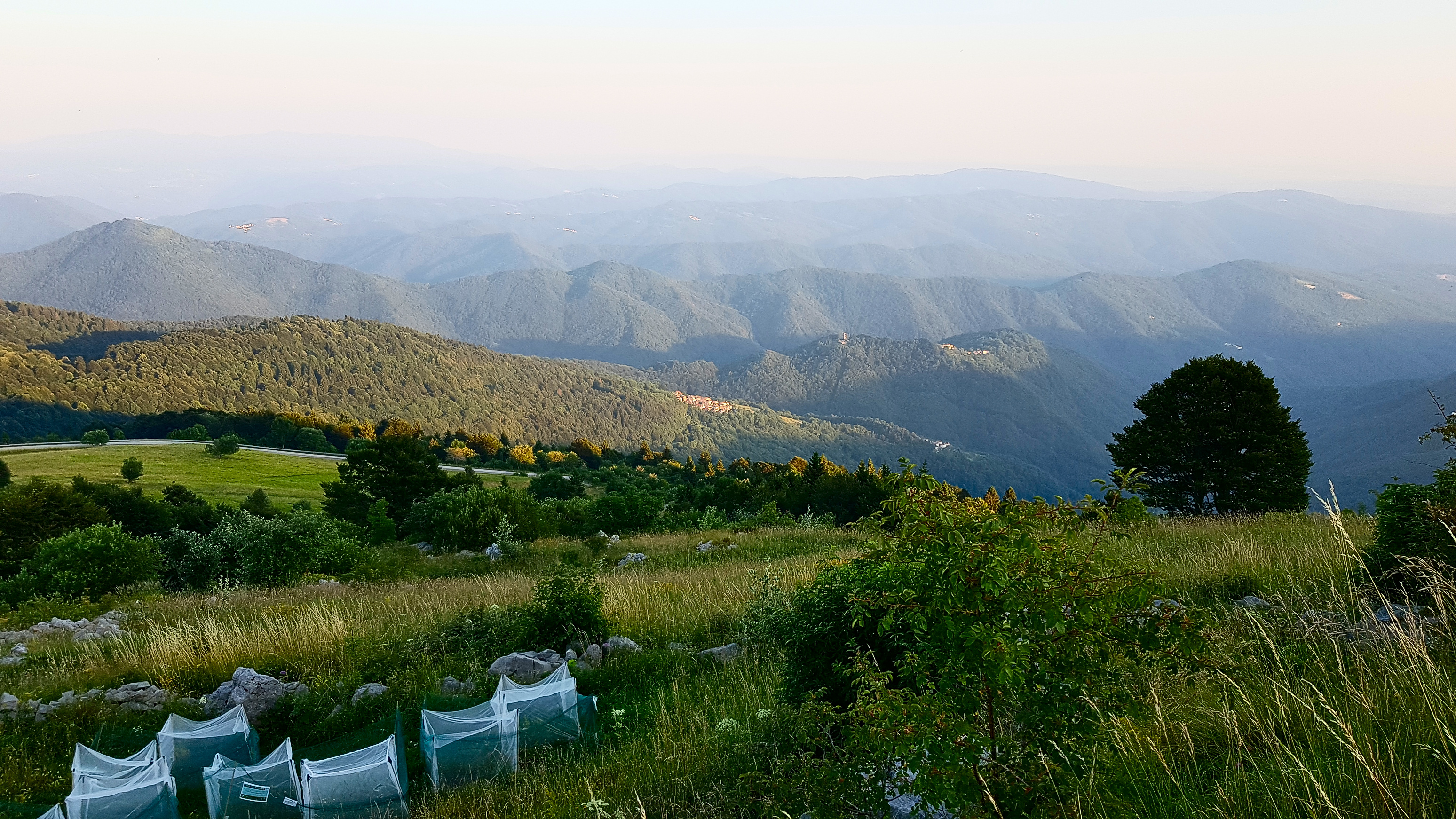 Lange Schatten über den Bergen
