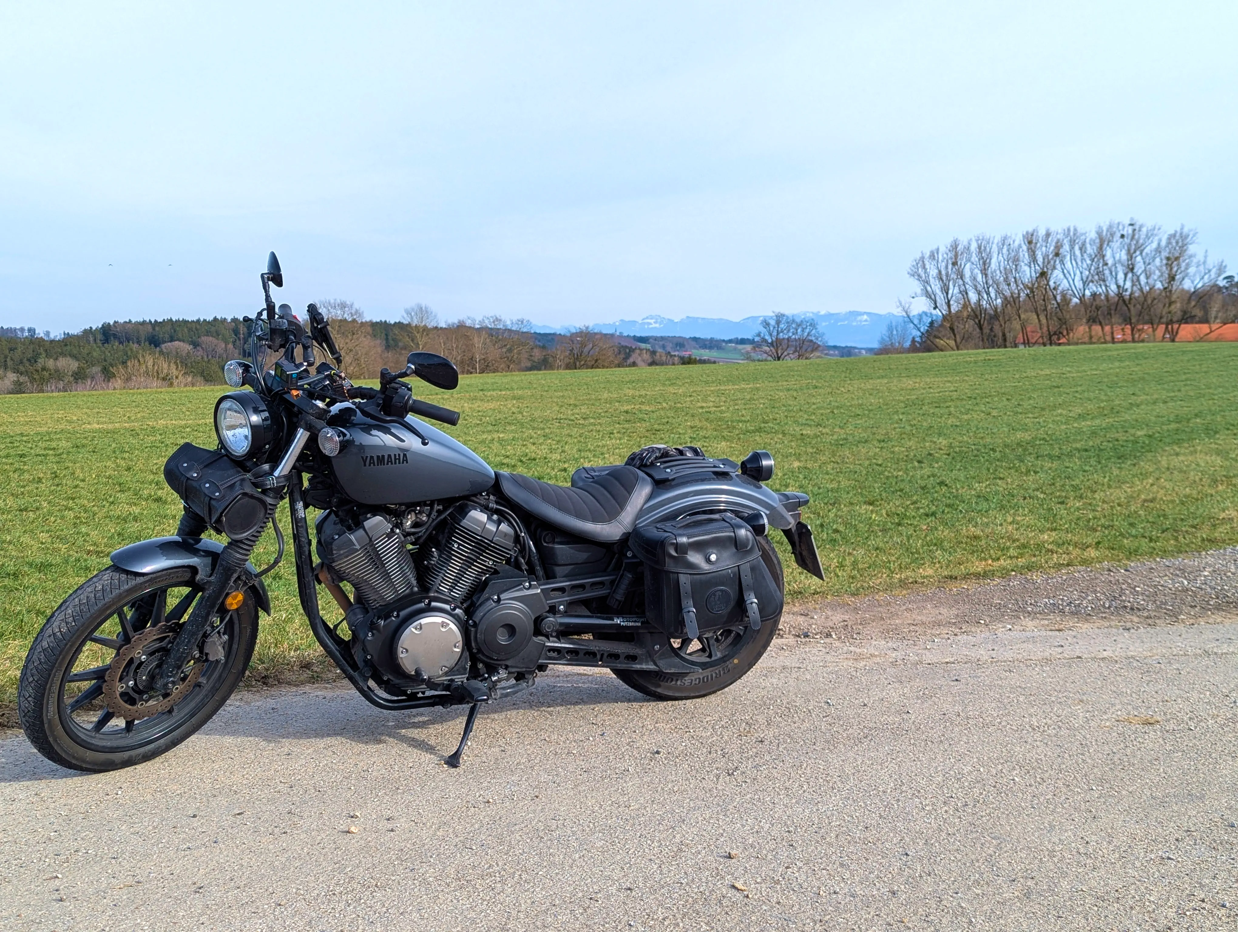 Bolt vor Bergkulisse