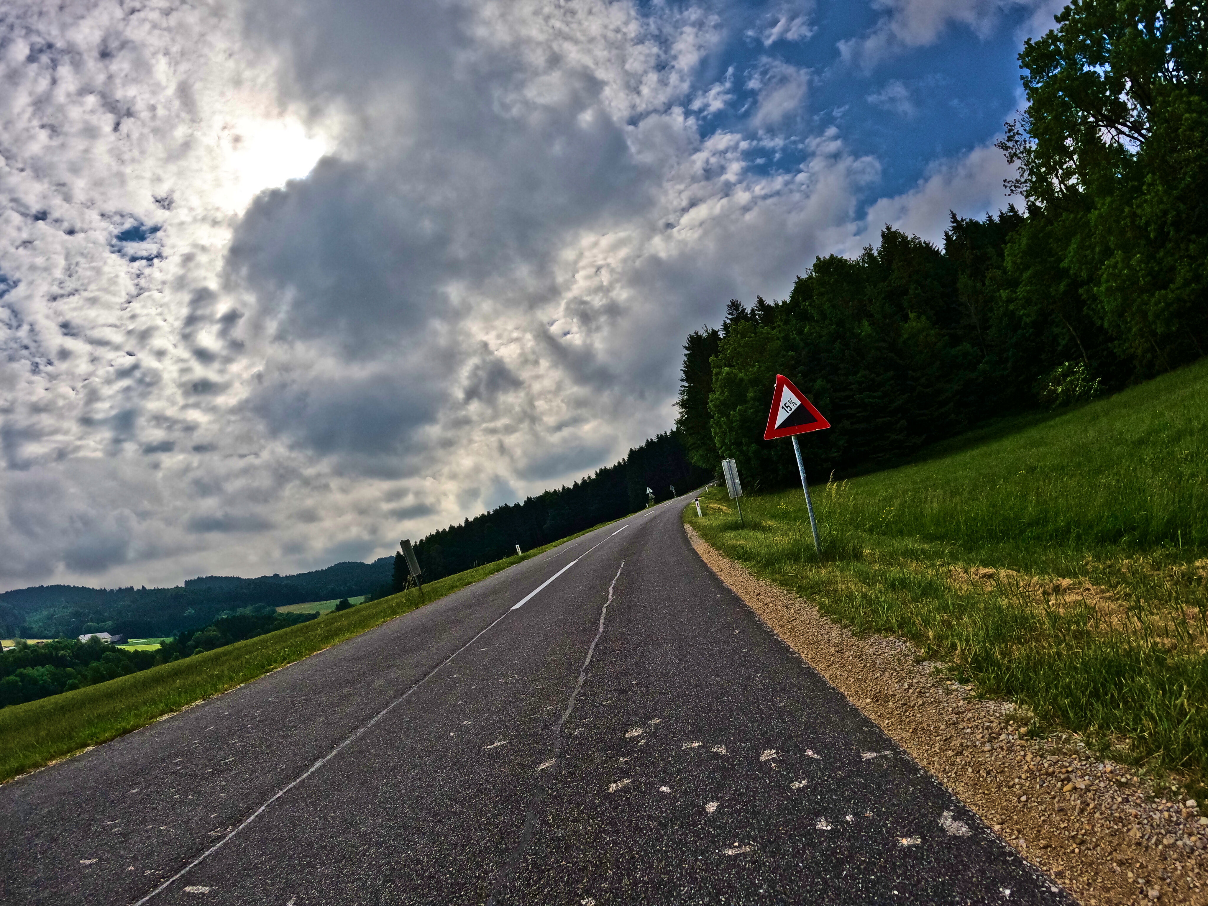 … dann 15% Steigung.