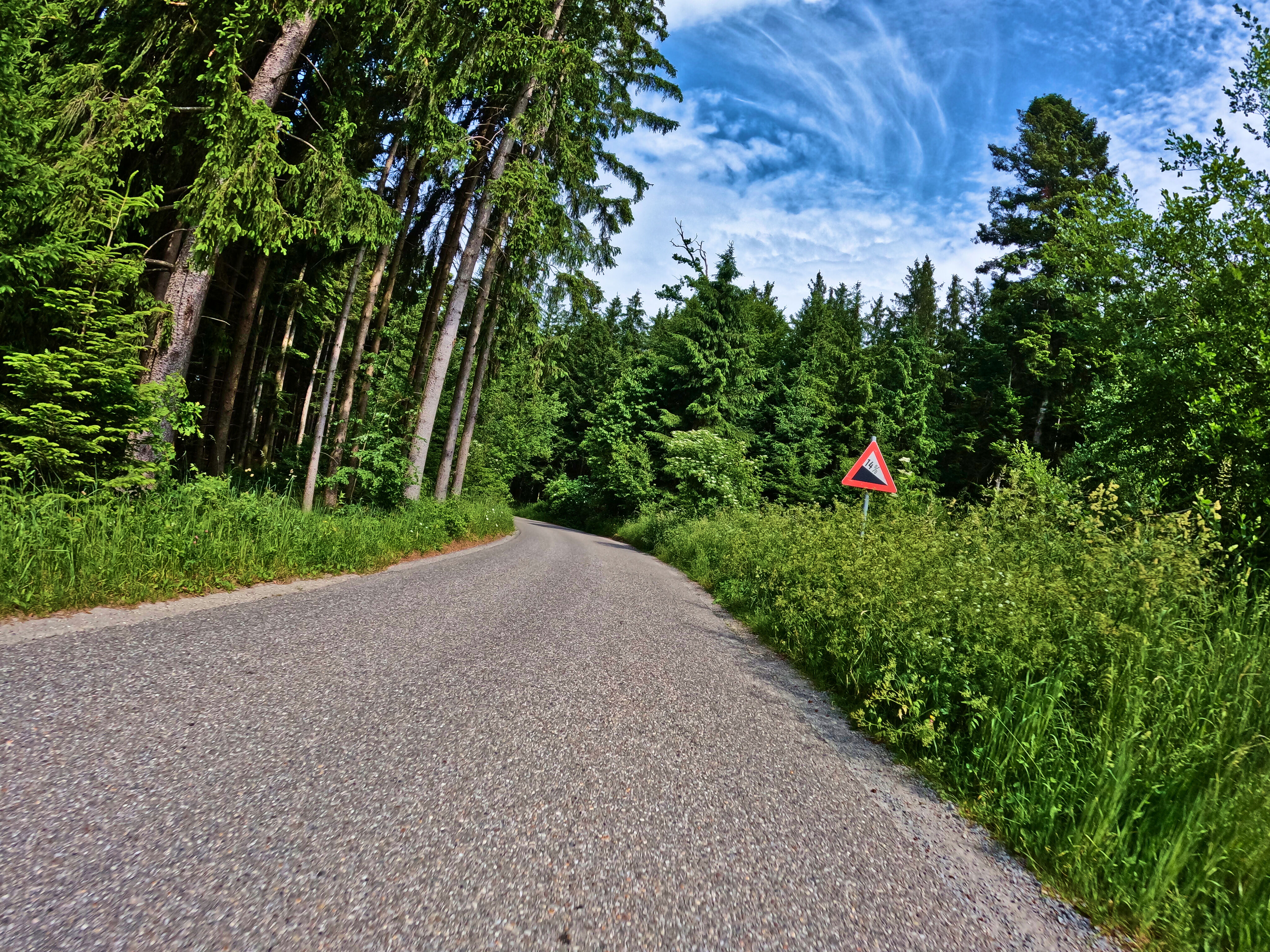 Kleine Nebenstraßen, durch Wald.